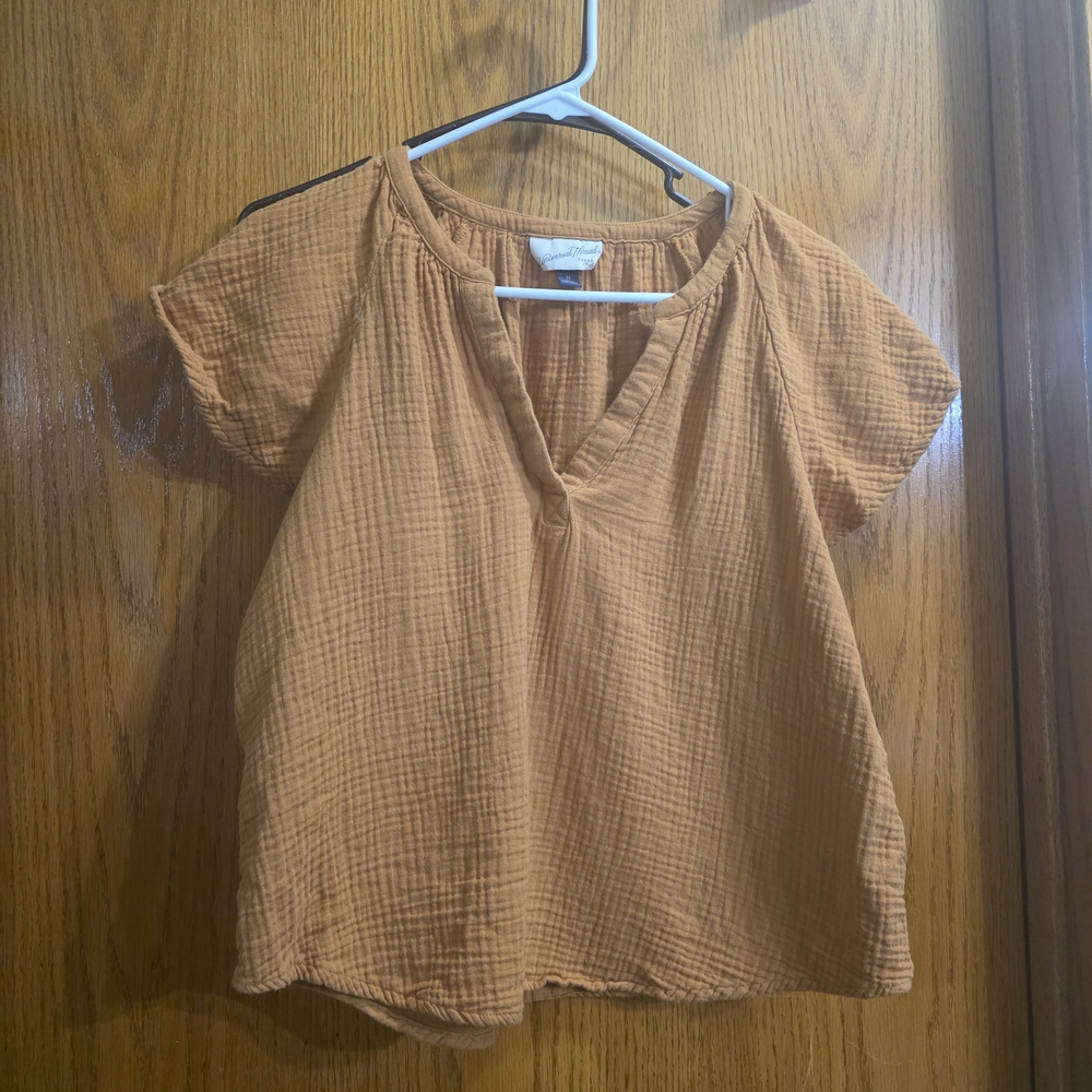 Universal Thread Light Brown V-Neck Blouse